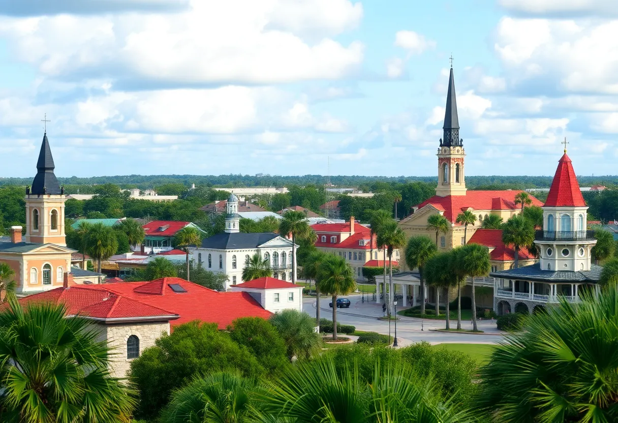 A scenic view of St. Augustine showcasing historic landmarks