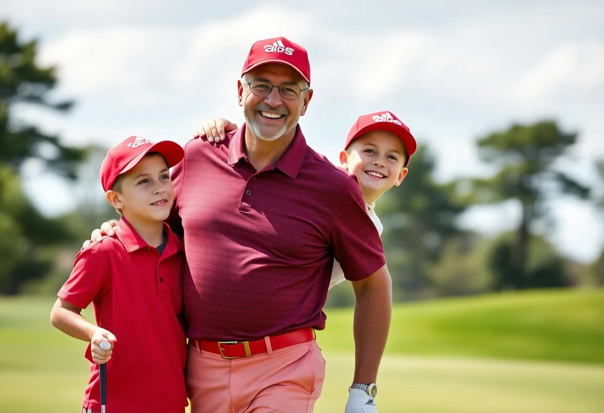 Father and son golfing together during the PNC Championship