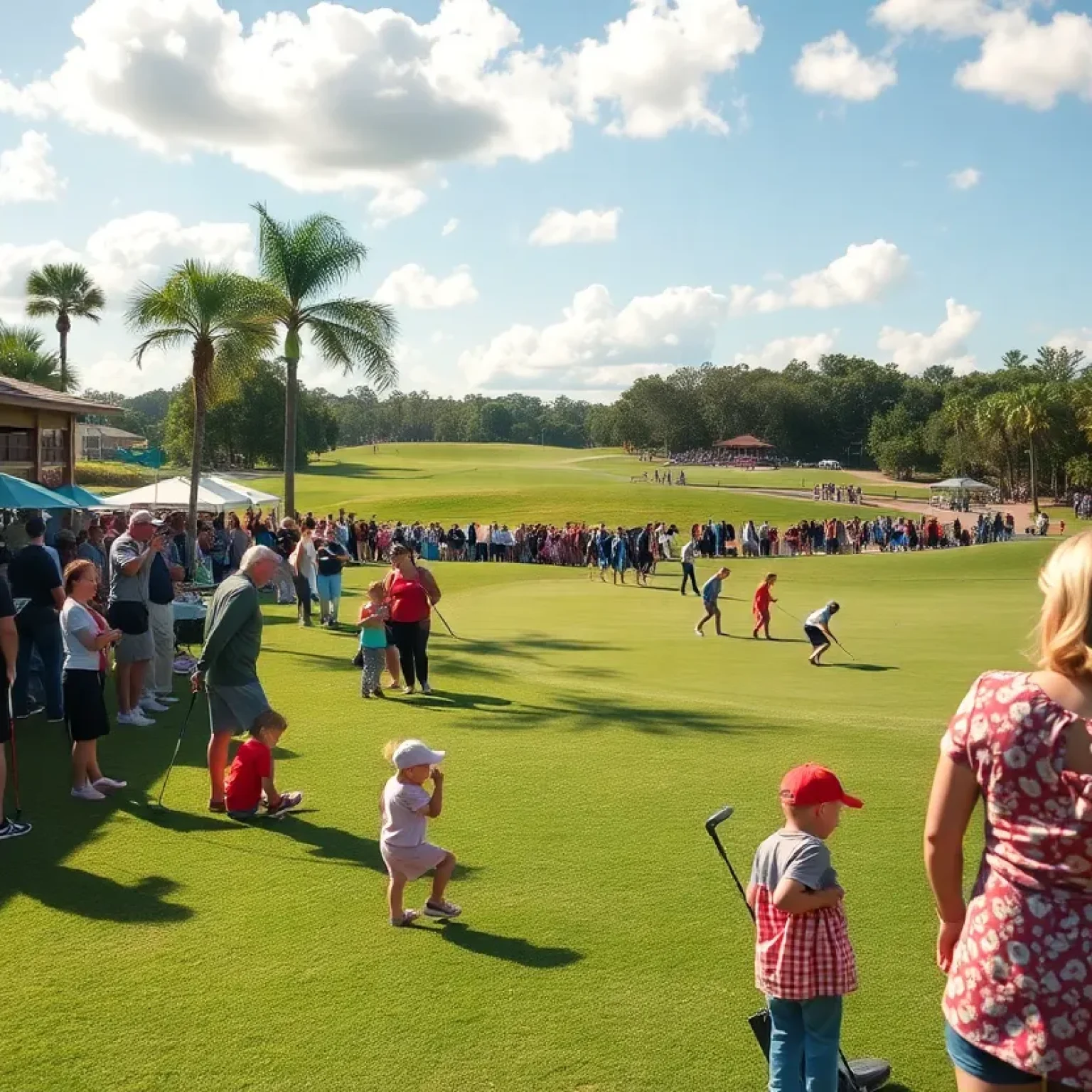 JD players and families enjoying the PNC Championship in Orlando golf course