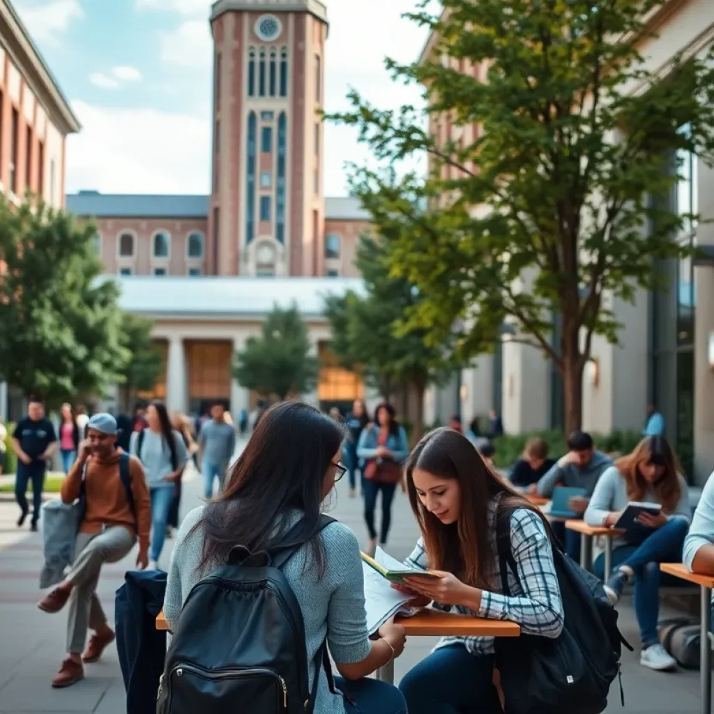 Students on the University of Central Florida campus enjoying their classes.