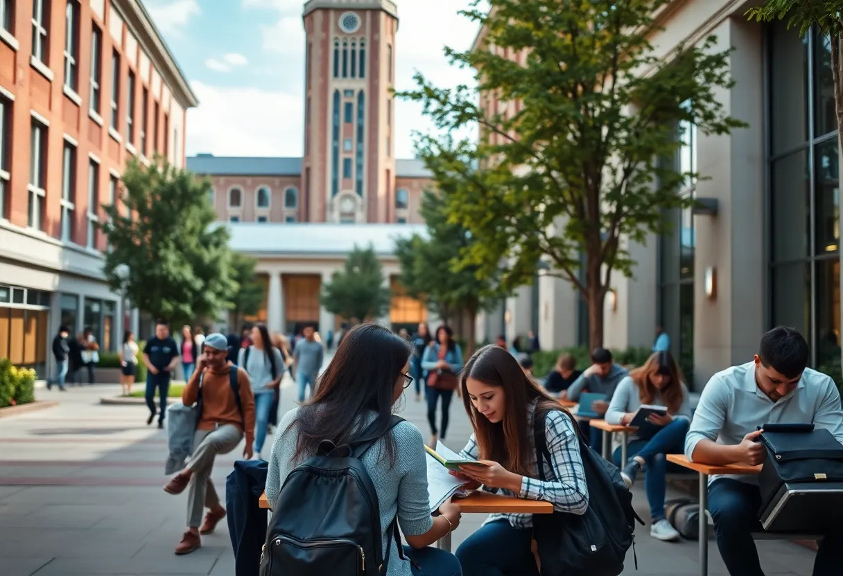 Students on the University of Central Florida campus enjoying their classes.