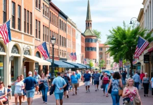 Tourists exploring the historic sites of Alexandria, VA.