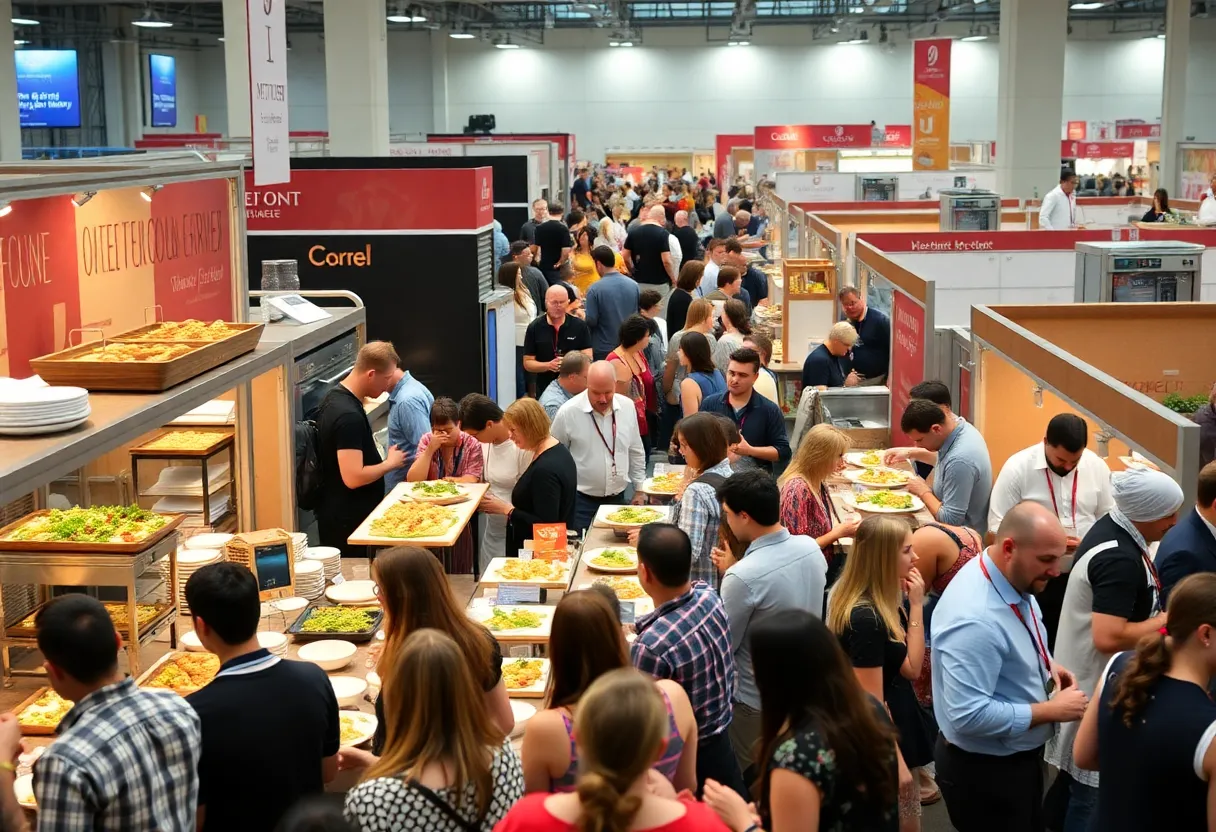 Exhibitors and attendees at the California Restaurant Show