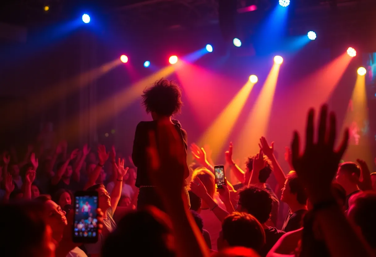 Concert scene featuring a soulful singer performing on stage at the DIVAS OF SOUL event.