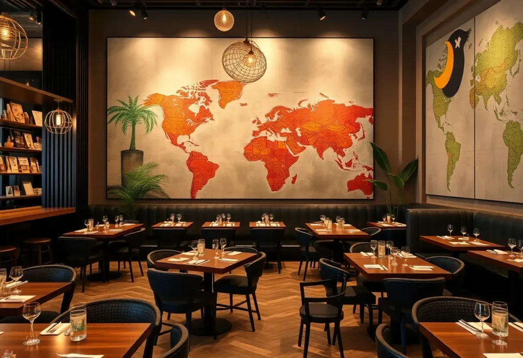 Interior of Chuck Lager Legendary Kitchen with vibrant decor