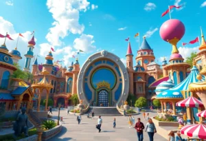 Concept art of Epic Universe Theme Park at Universal Orlando
