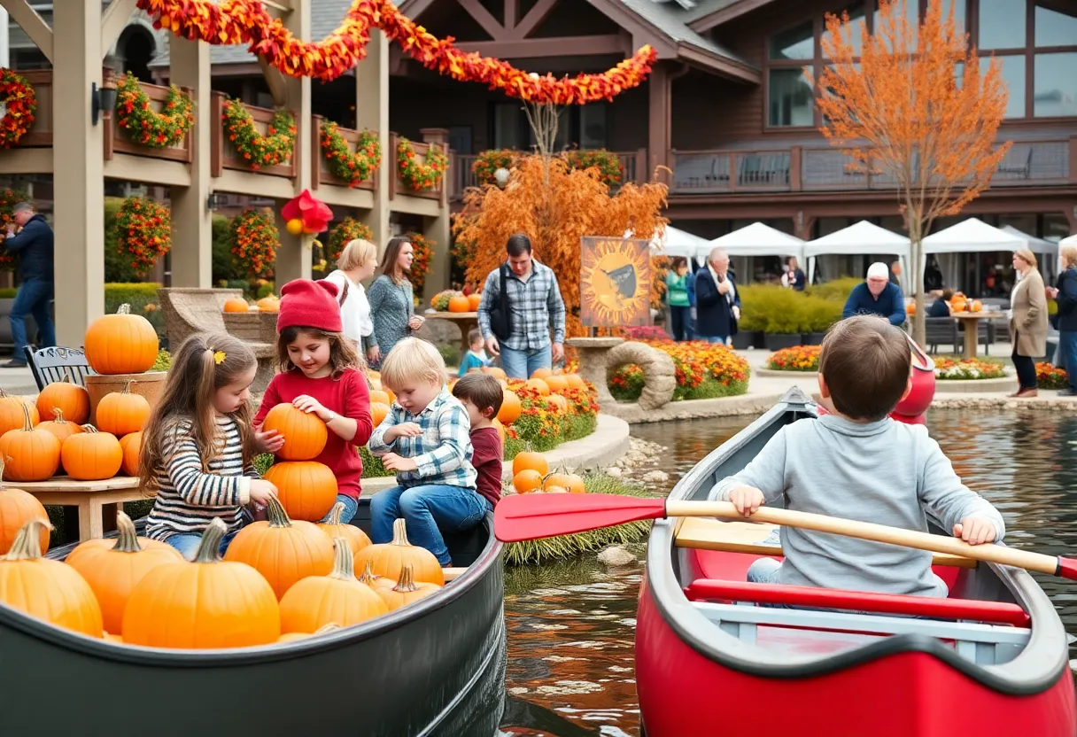 Families enjoying activities at Grande Lakes Orlando's fall festival