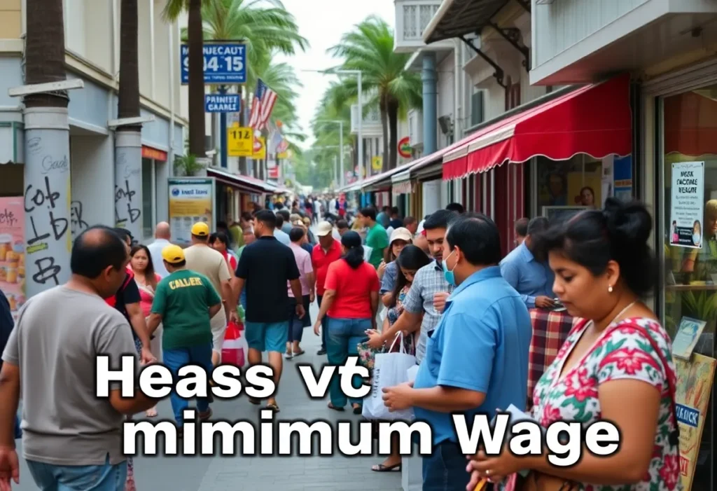 Diverse workers in Florida city showcasing the impact of minimum wage increase