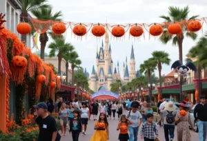 Families enjoying various Halloween-themed events in Orlando