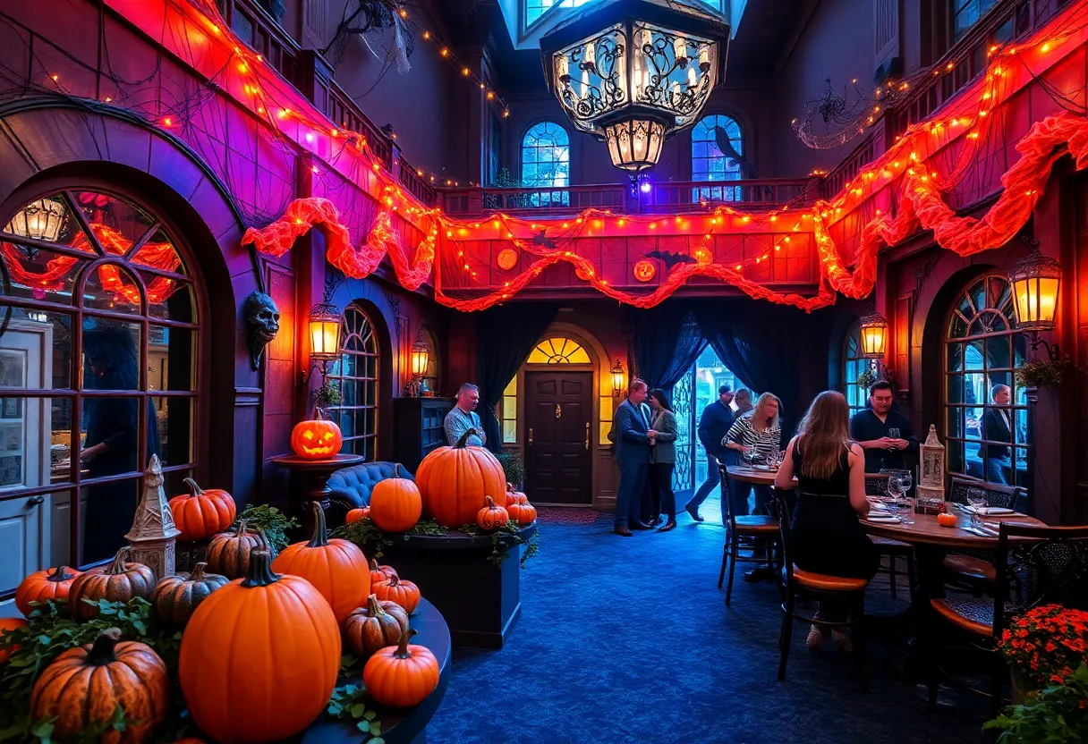 Guests enjoying Halloween festivities at Universal Orlando Resort