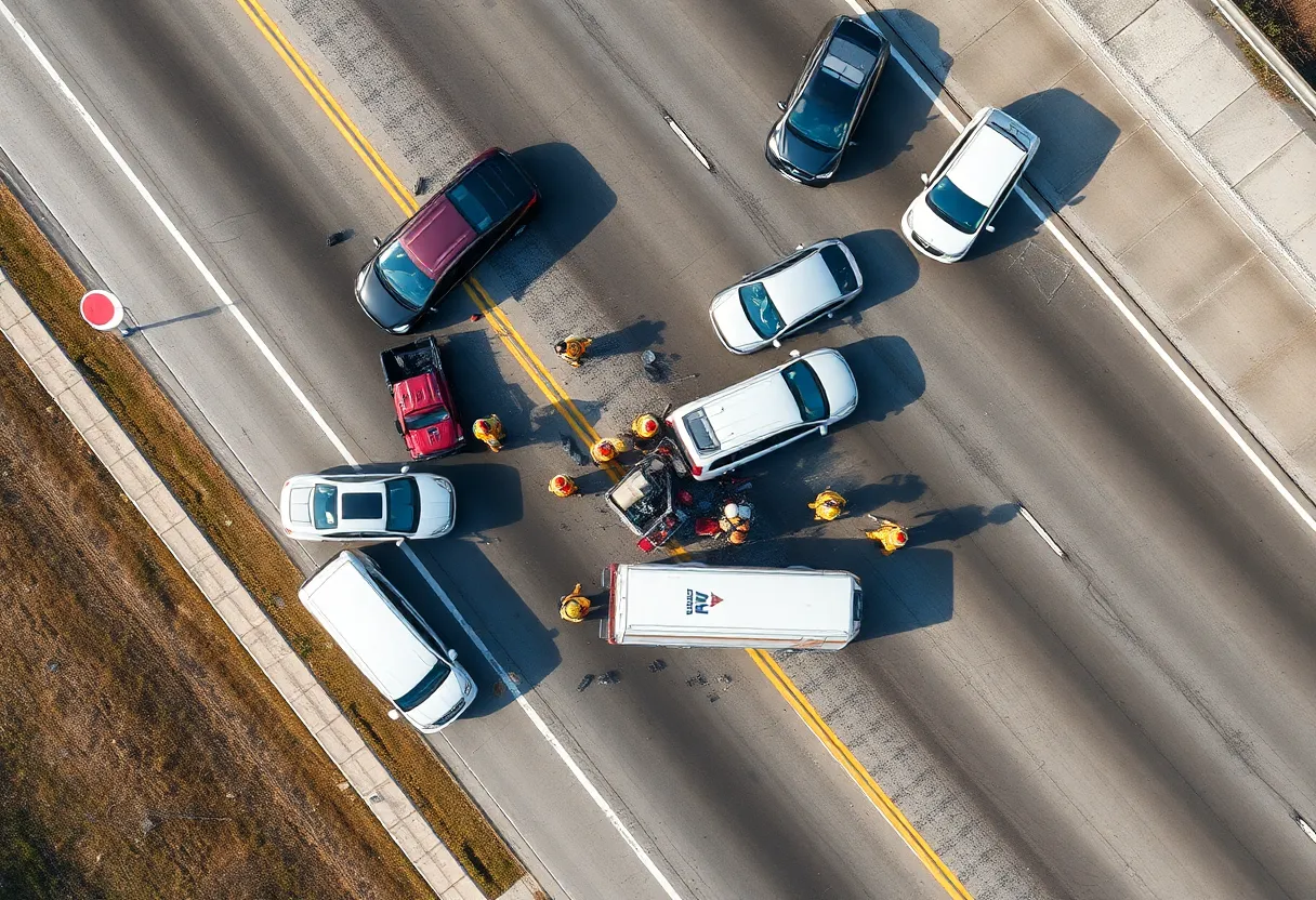 I-95 Multi-Vehicle Crash Scene