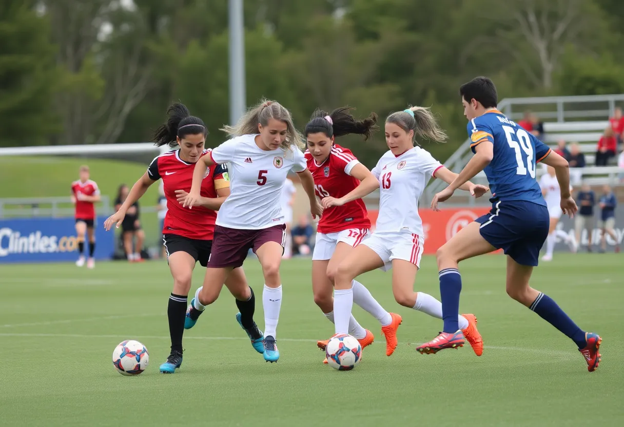 Jacksonville University soccer team in a match against UCF