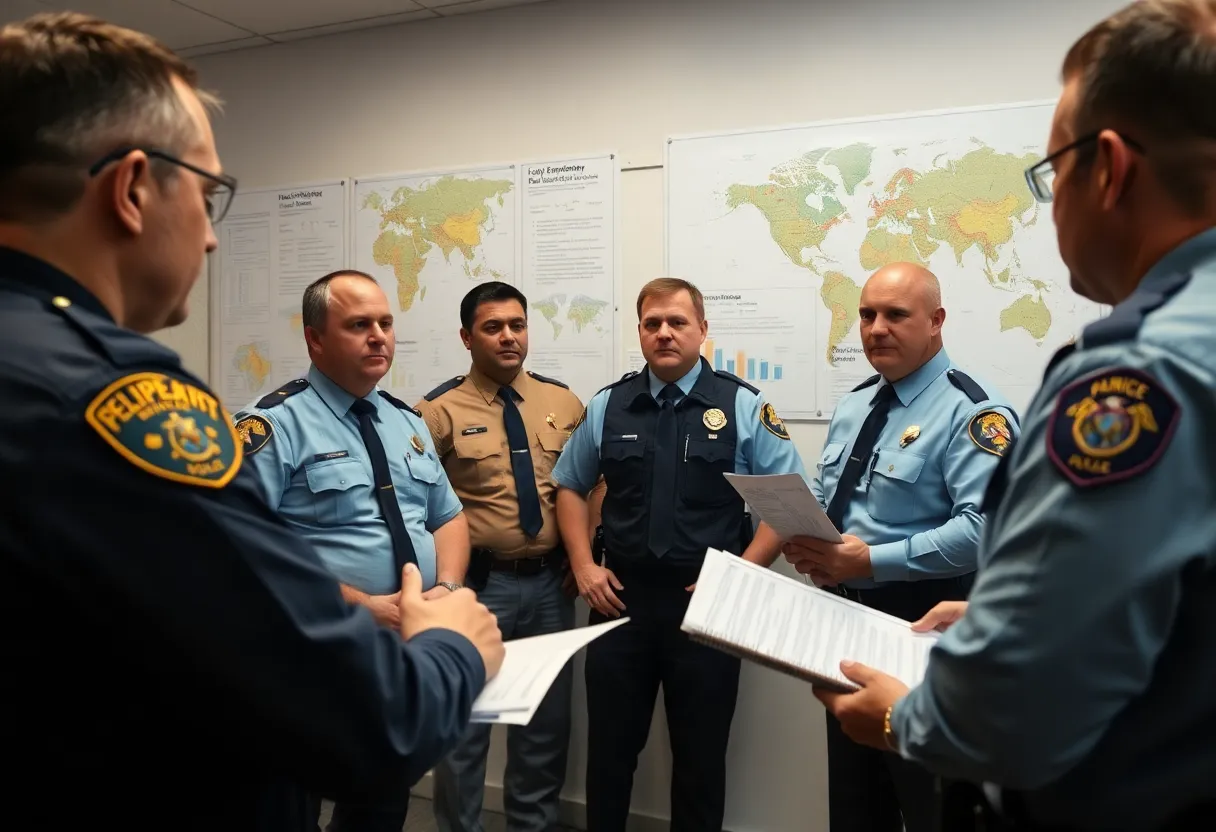 Law enforcement officers plan strategies against fentanyl distribution