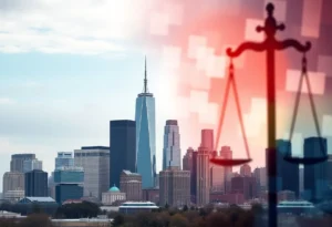 City skyline representing legal discussions on immigration policies