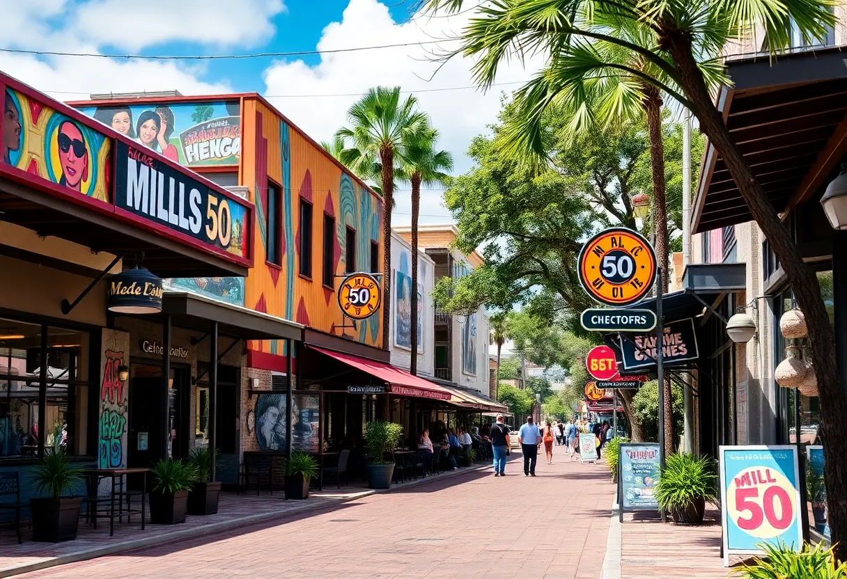 Mills 50 Neighborhood with restaurants and public art
