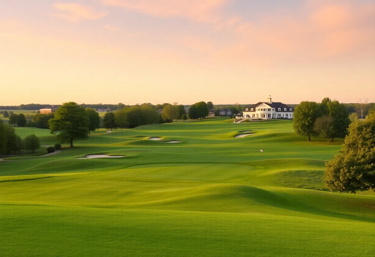 A panoramic view of the Olympia Fields Country Club, where the OFCC Invitational is taking place.