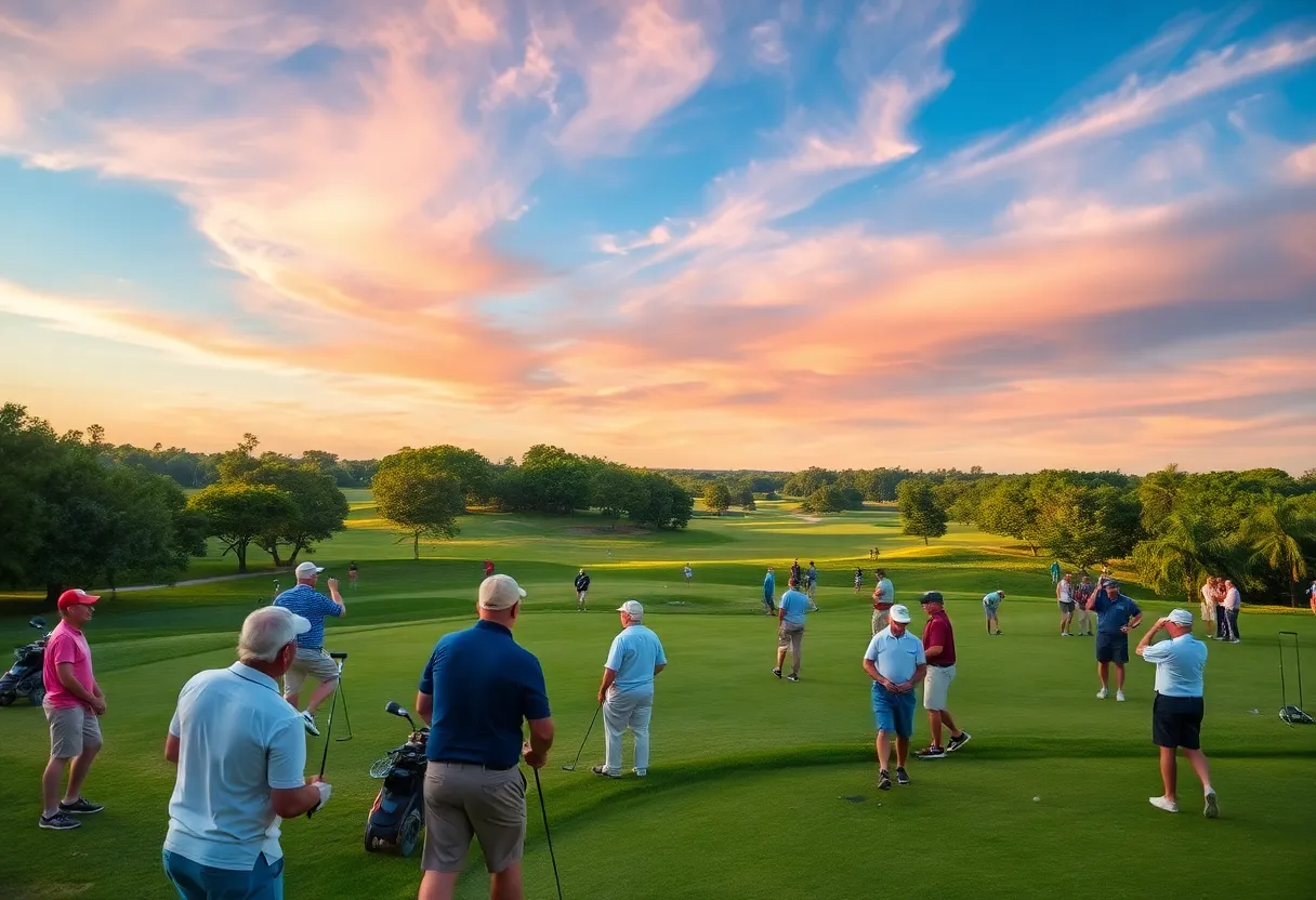 Golfers participating in a charity event in Orlando
