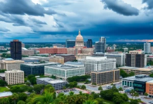Cityscape view of Orlando, showcasing buildings and finance elements