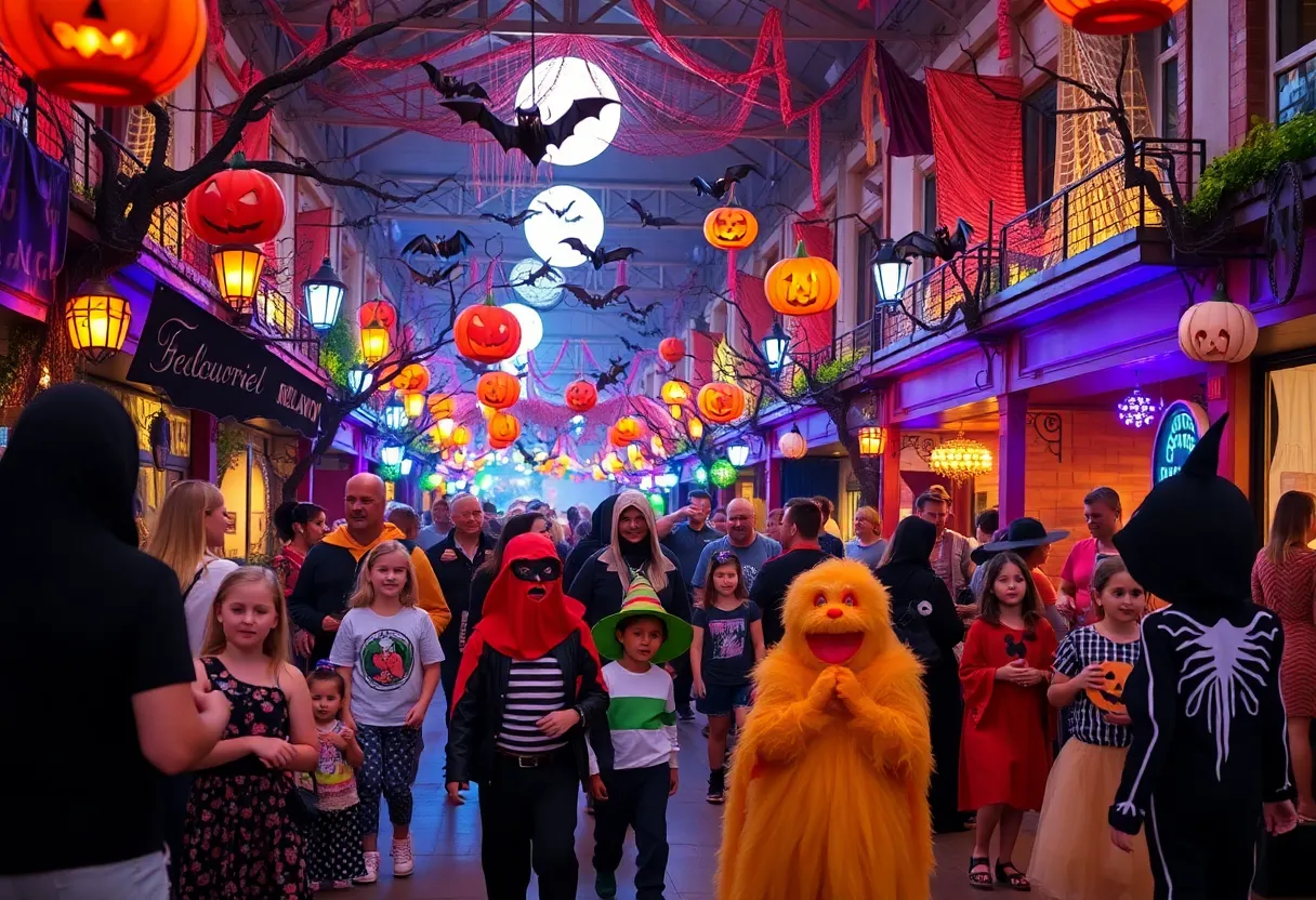 Families enjoying Halloween activities in Orlando