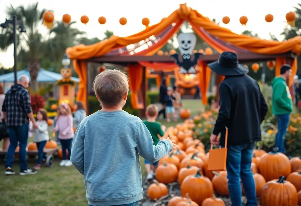 Families enjoying Halloween festivities in Orlando