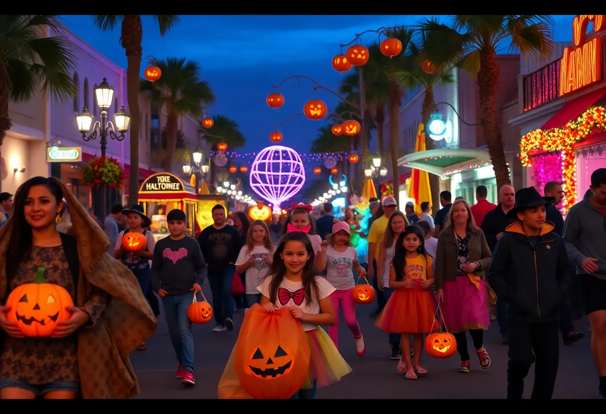 Families enjoying Halloween festivities in Orlando
