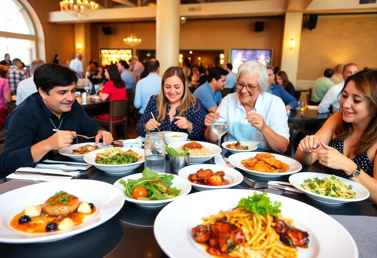 Guests enjoying a celebratory dining experience at Orlando Magical Dining