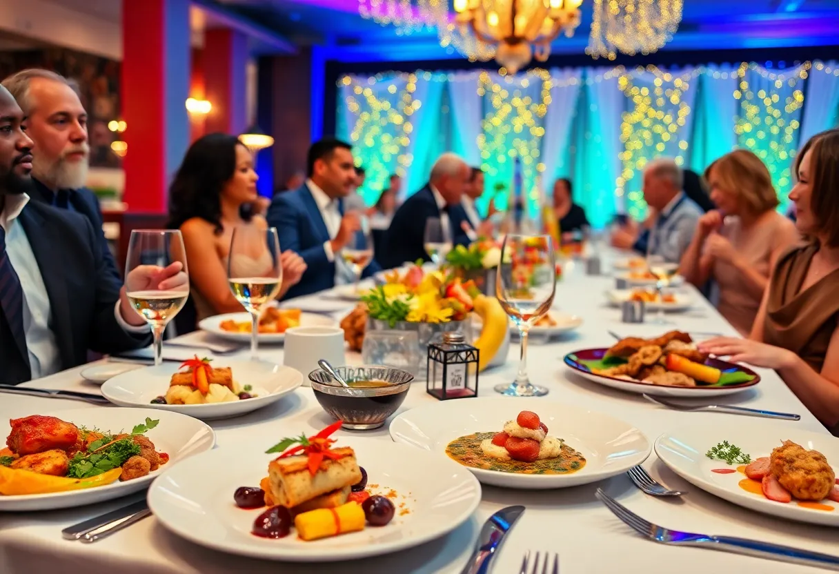Dining at Orlando's Magical Dining Event with a variety of delicious meals