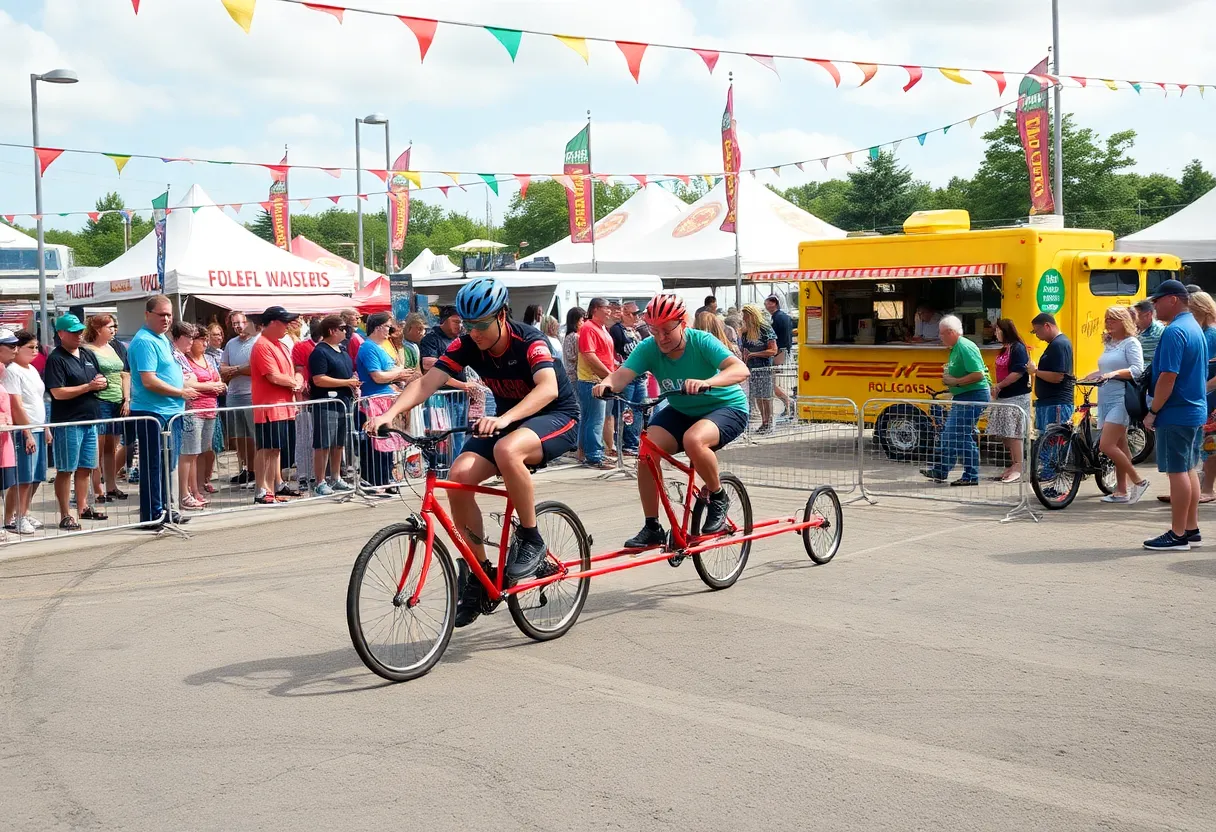 Spectators enjoying the Red Bull Tandem Rollercoaster event at Cranes Roost Park