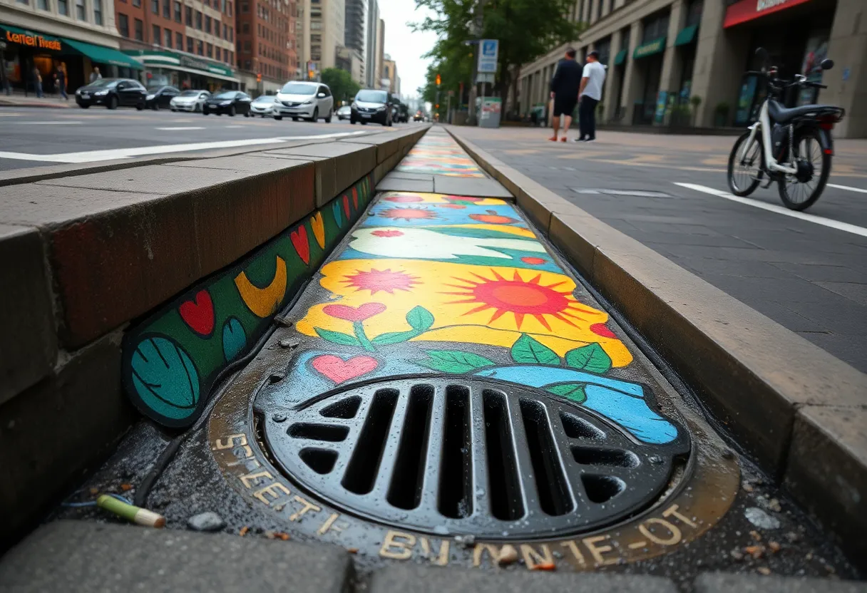 Colorful storm drain artwork symbolizing environmental awareness in Orlando