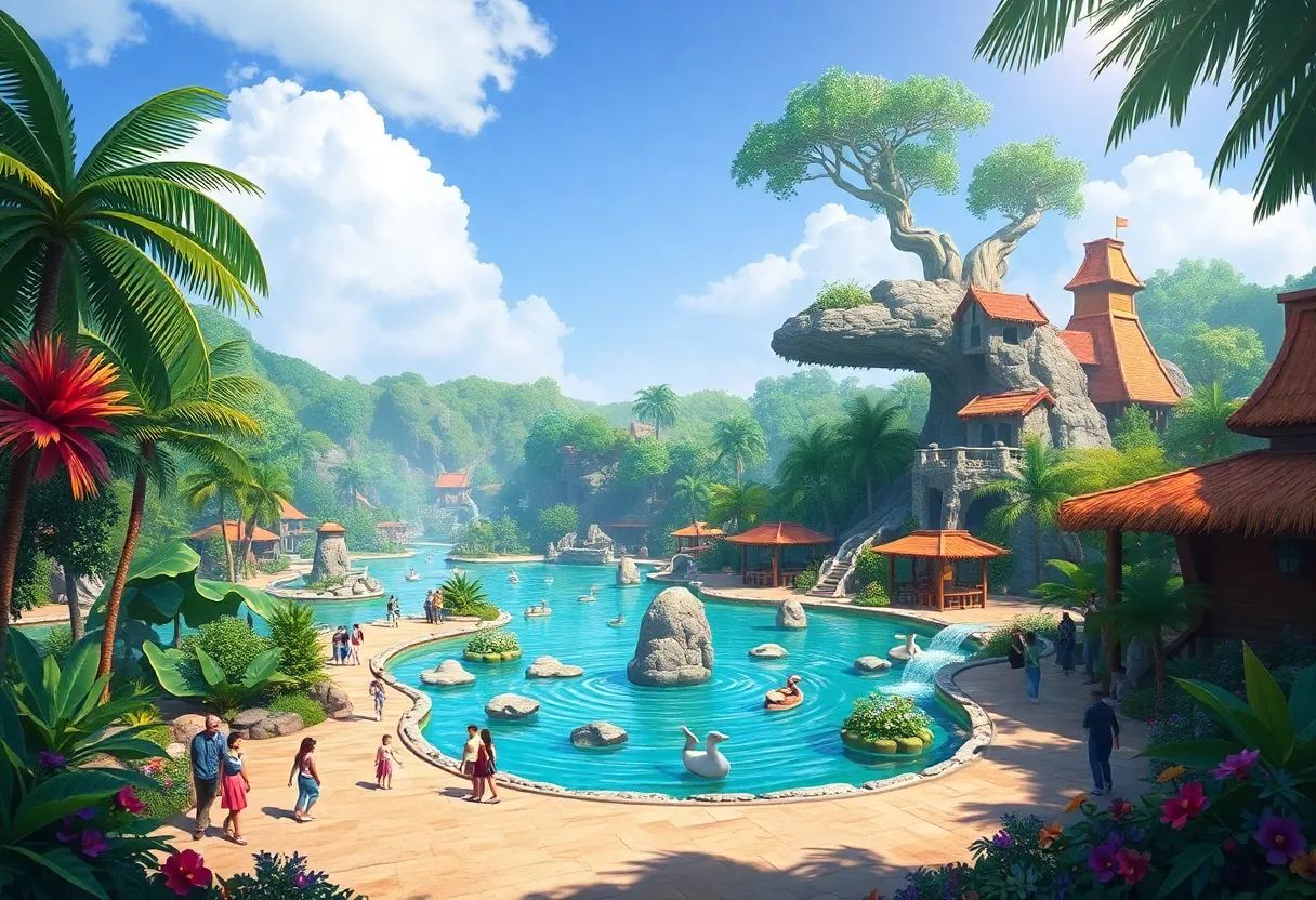 Concept art of the Tropical Americas area at Disney's Animal Kingdom