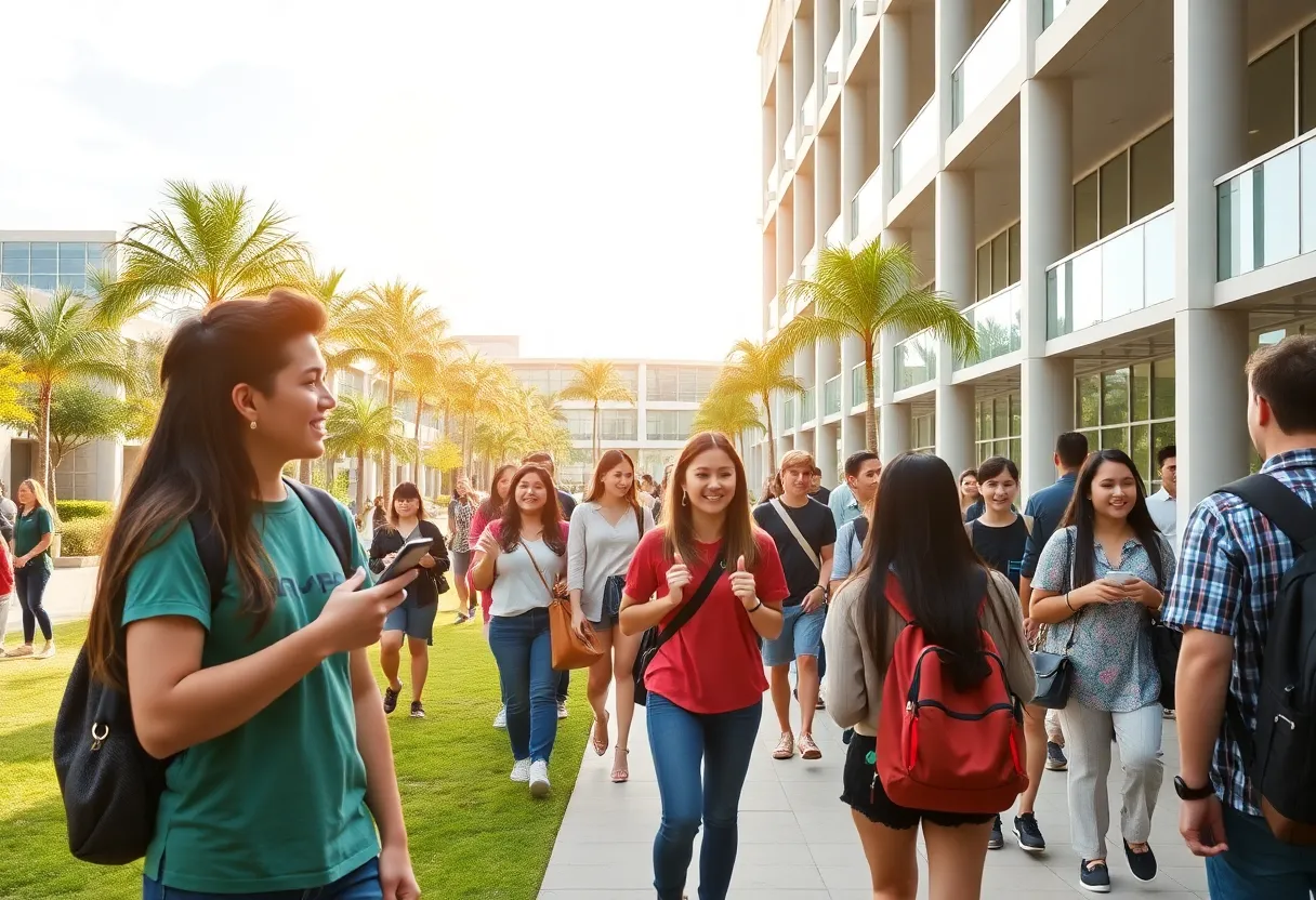Students engaged in learning at the University of Central Florida campus