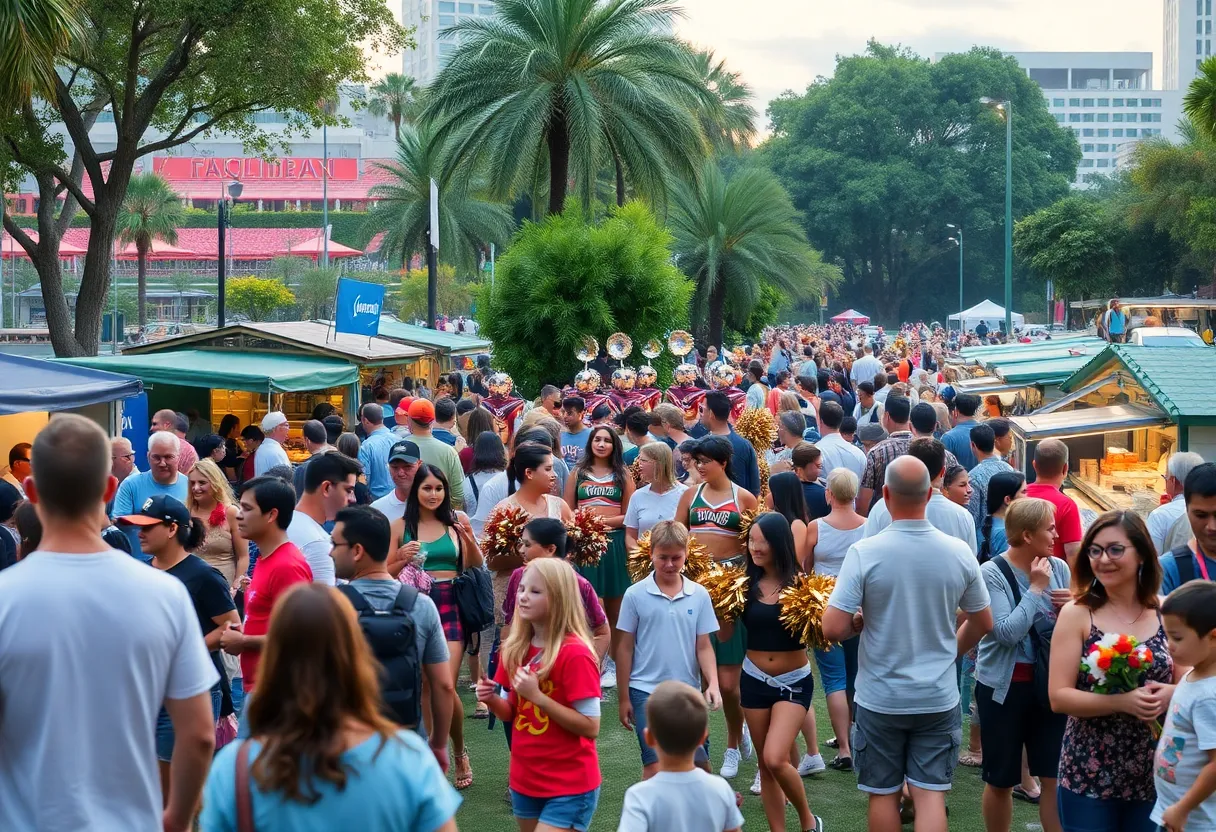 Crowd enjoying the Ultimate Tailgate event at ICON Park