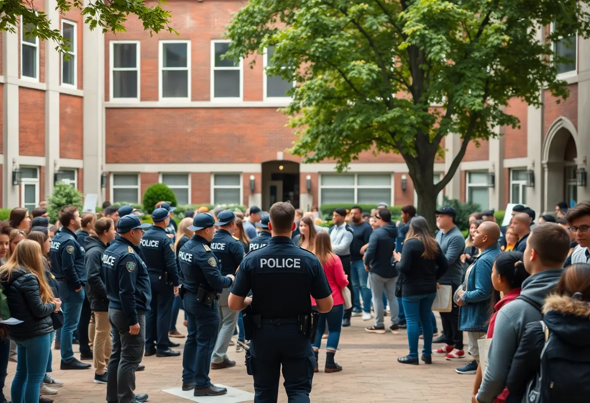 Police investigating a shooting incident at a university event
