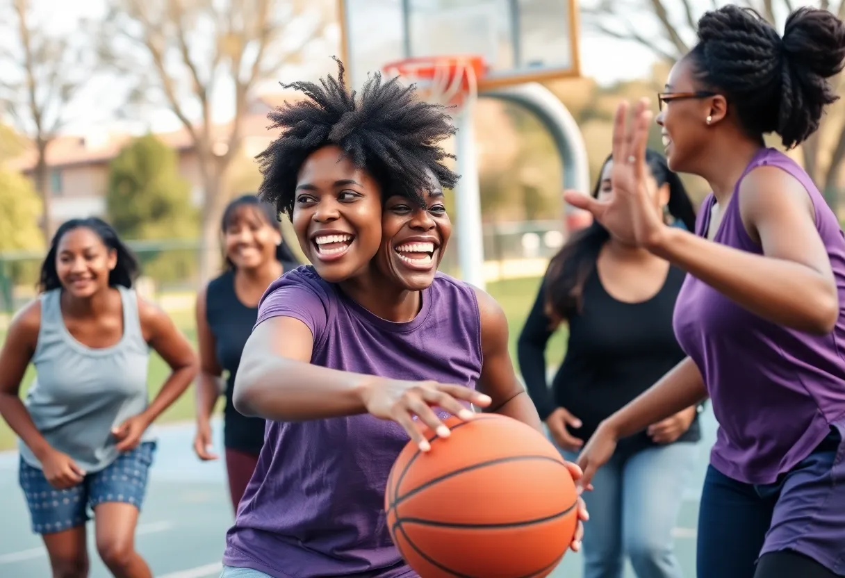 Women playing basketball in Winter Park Community Center