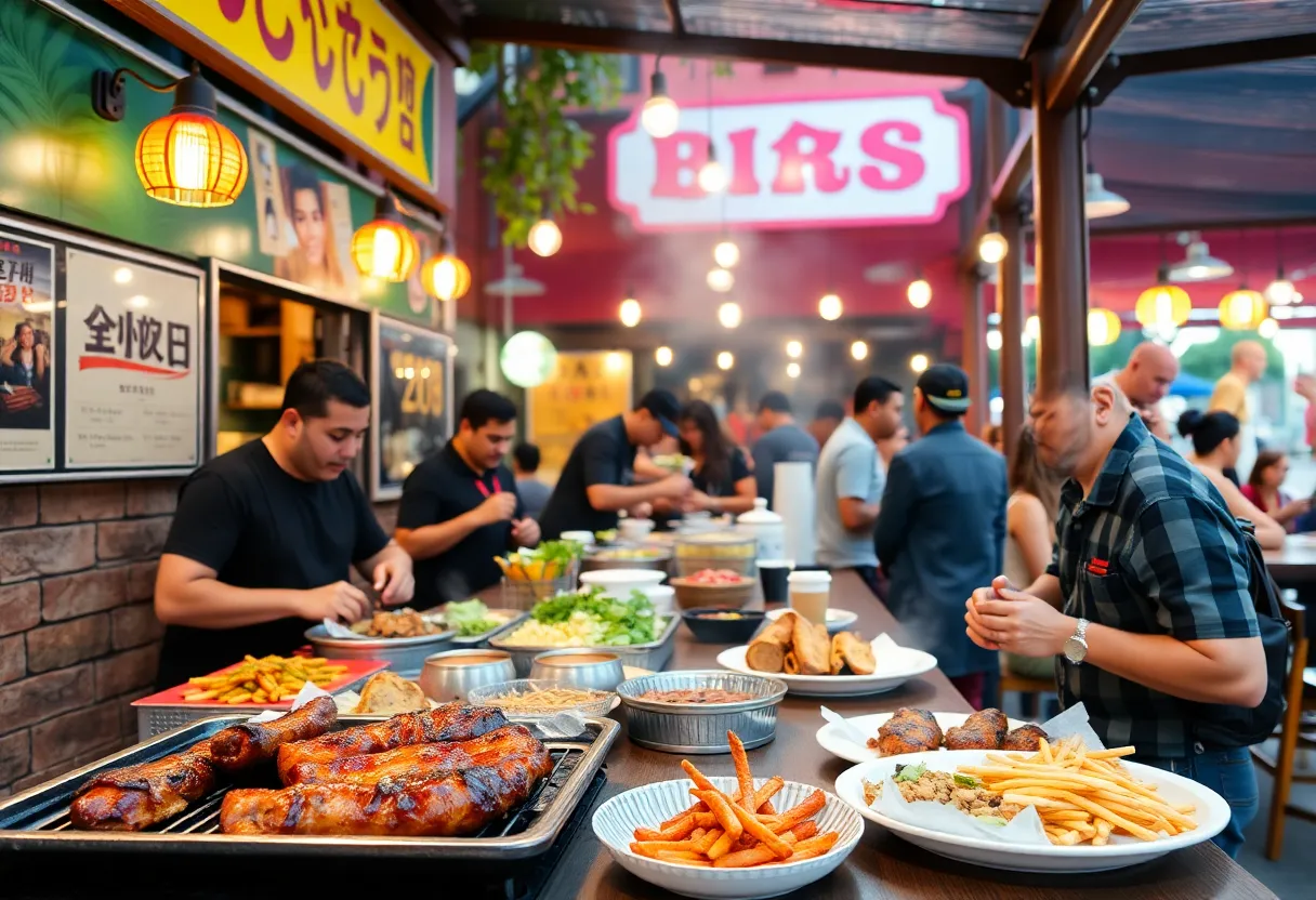 Outdoor dining at Brother Jimmy's BBQ in ICON Park