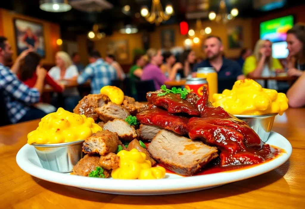 Delicious BBQ platter from Brother Jimmy's BBQ at ICON Park