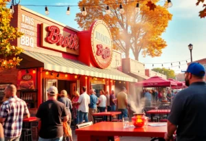 People enjoying October events at Brother Jimmy's BBQ in Orlando