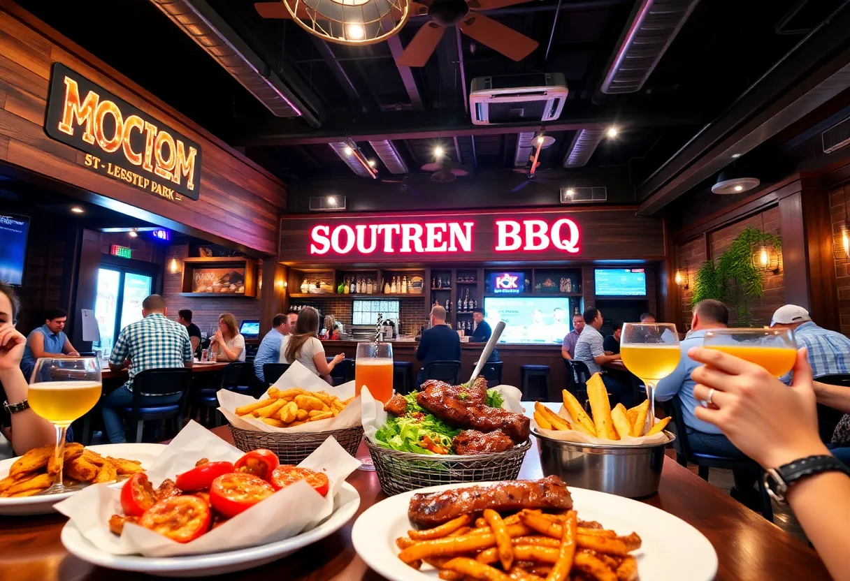 Guests enjoying Southern BBQ at Brother Jimmy's BBQ in ICON Park, Orlando