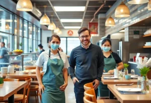 Restaurant interior showcasing cleanliness and health safety measures in Central Florida.