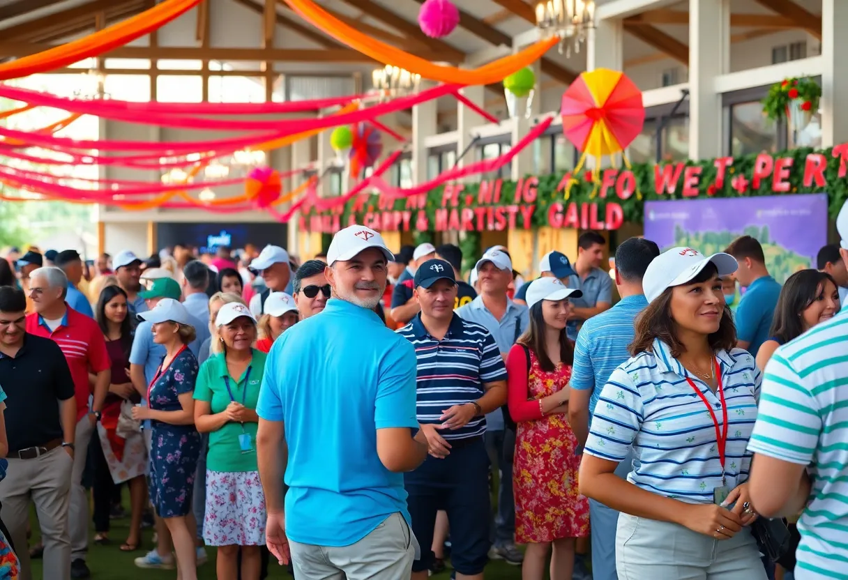 Participants enjoying a charity golf tournament at Four Seasons Resort Orlando.
