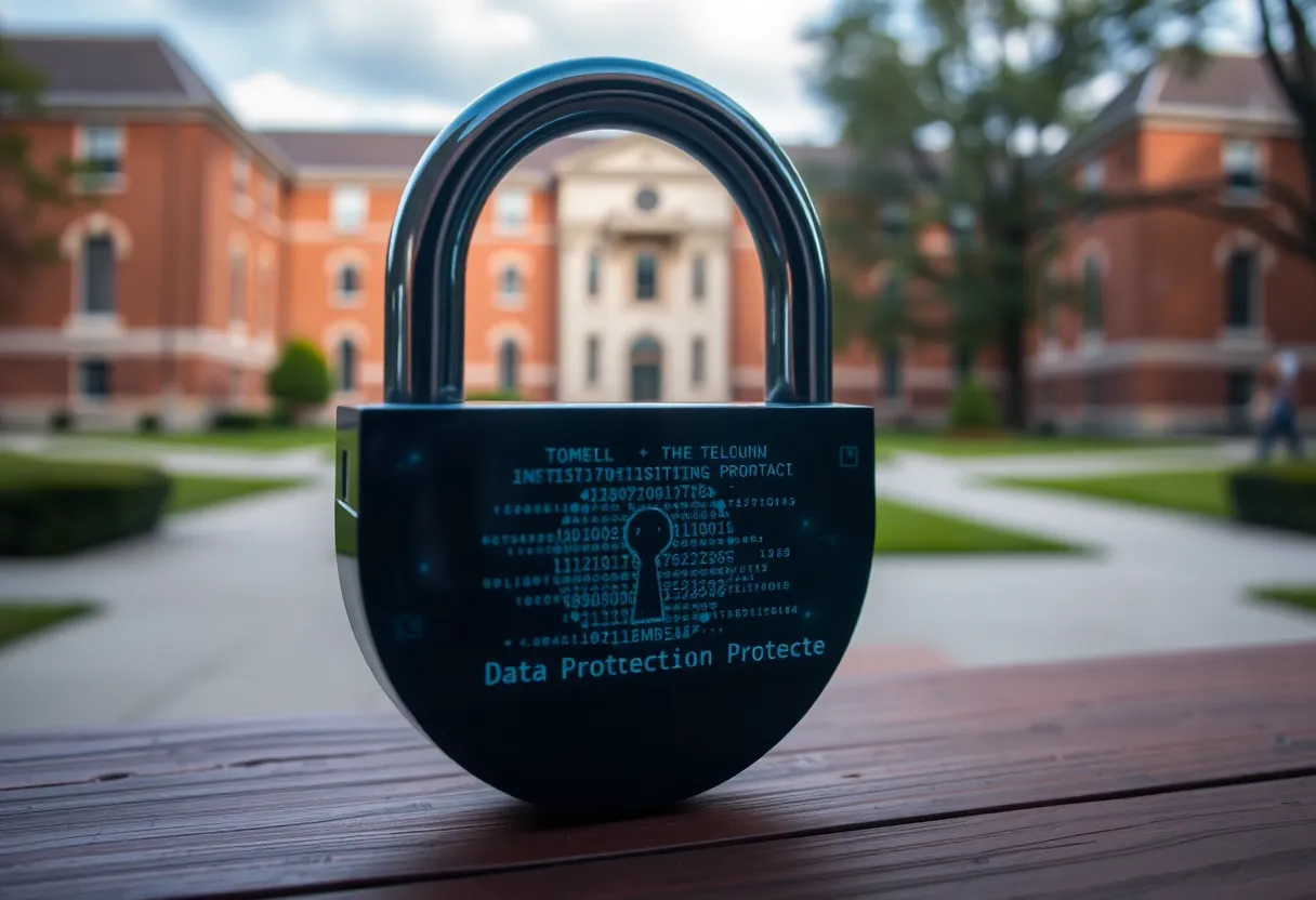 Digital lock representing GDPR compliance in university settings