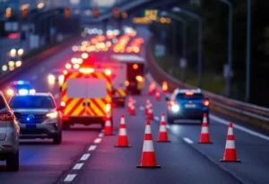 Emergency vehicles at the scene of a fatal crash on State Road 417