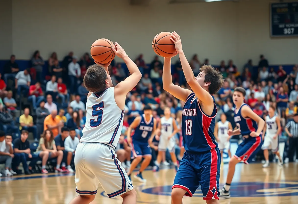 High School Basketball match between Freedom High School and River Ridge High School.