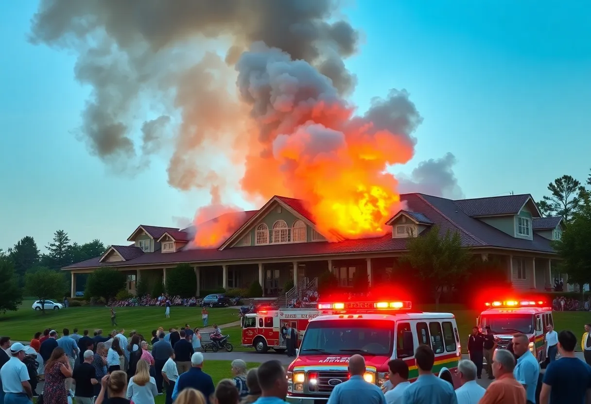 Scene of a gas explosion at a golf course clubhouse in Stuart, Florida