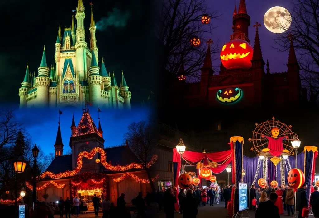 Collage of Halloween celebrations around the world