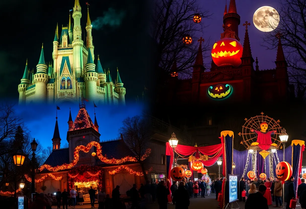 Collage of Halloween celebrations around the world