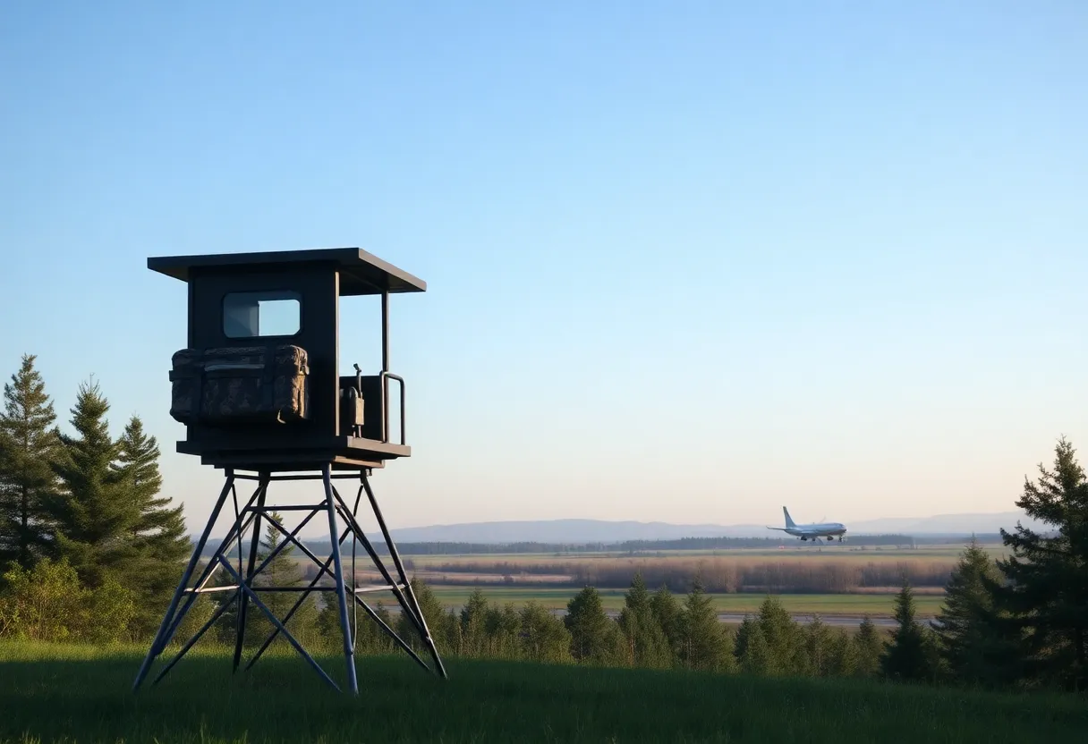 Suspicious Hunting Stand Near Airport