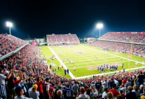 Kansas Jayhawks football players in action against UCF