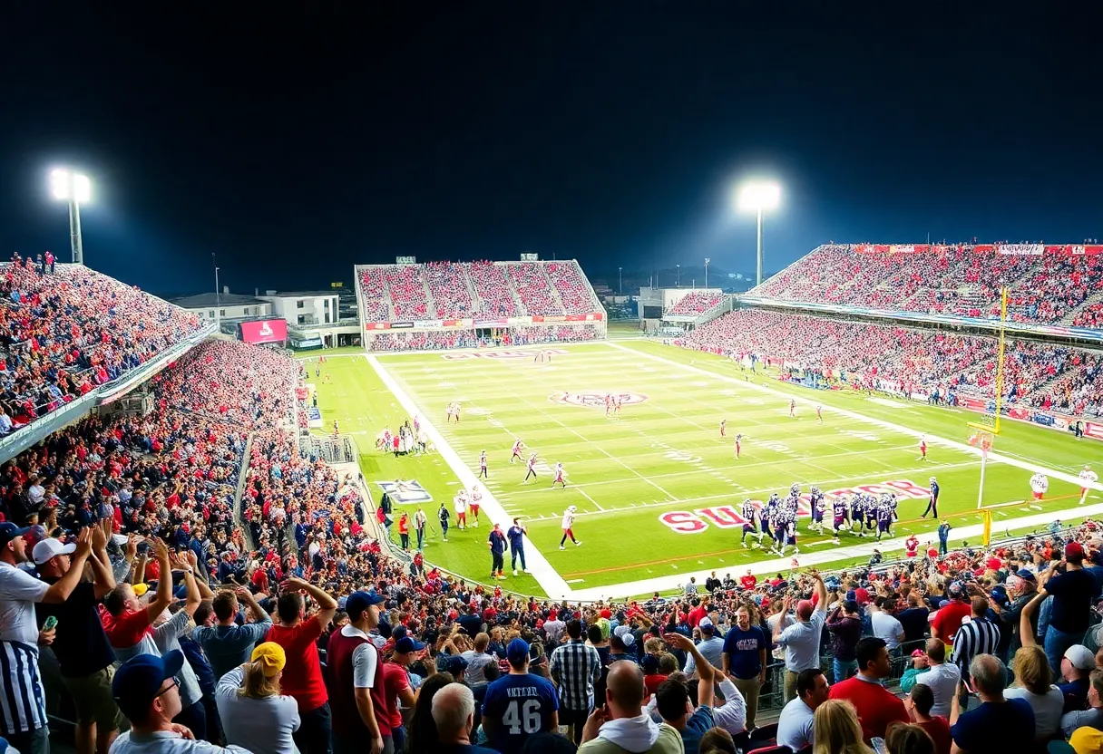 Kansas Jayhawks football players in action against UCF
