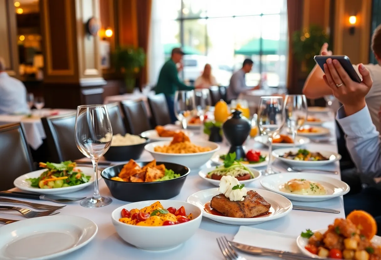 Table set for dining with gourmet dishes in Orlando
